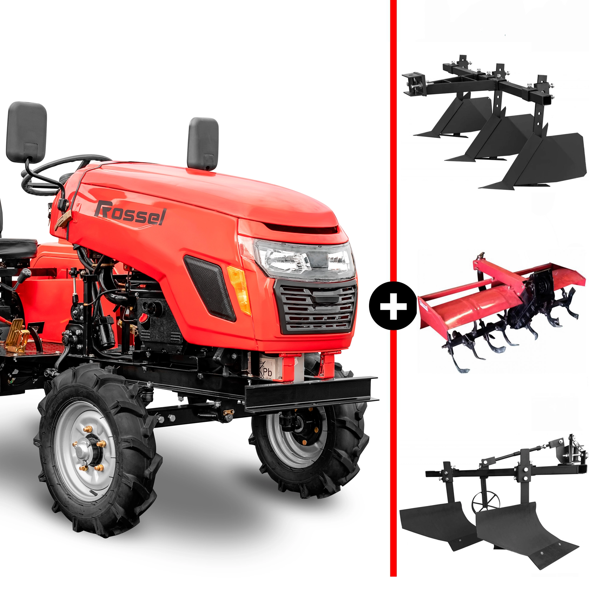 Минитрактор Rossel XT-152D в комплекте с навесным оборудованием