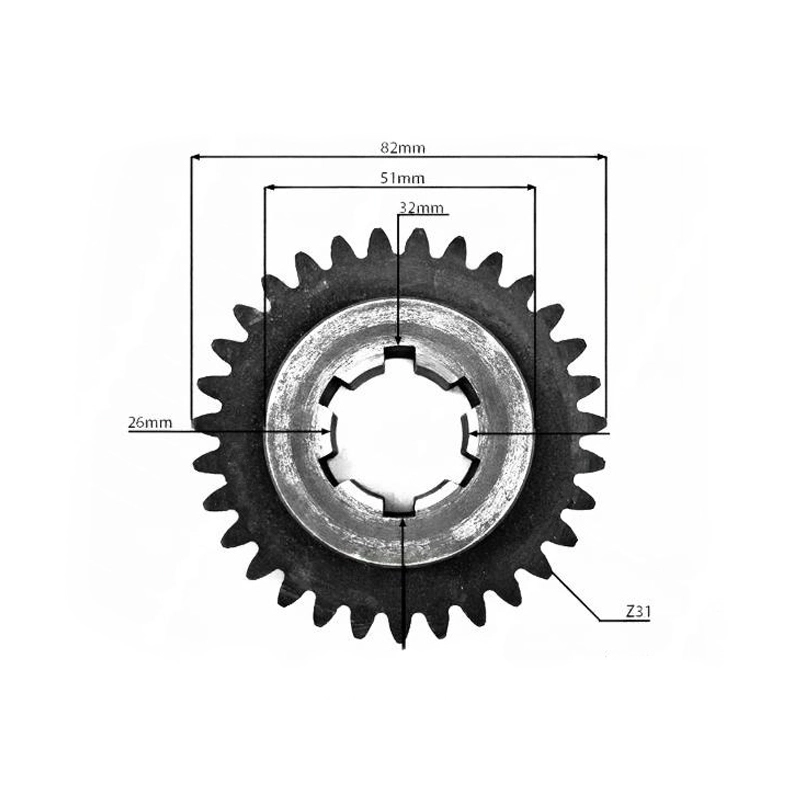 Шестерня малого редуктора Z-31 D-32 мм (привод фрезы)