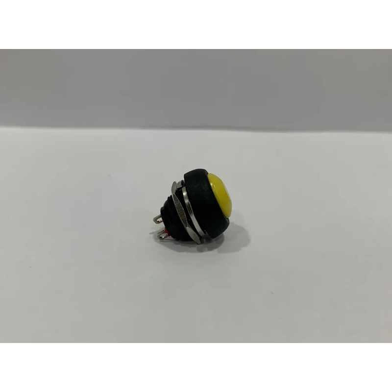 Переключатель кнопочный off-(on), без фиксации, желтый