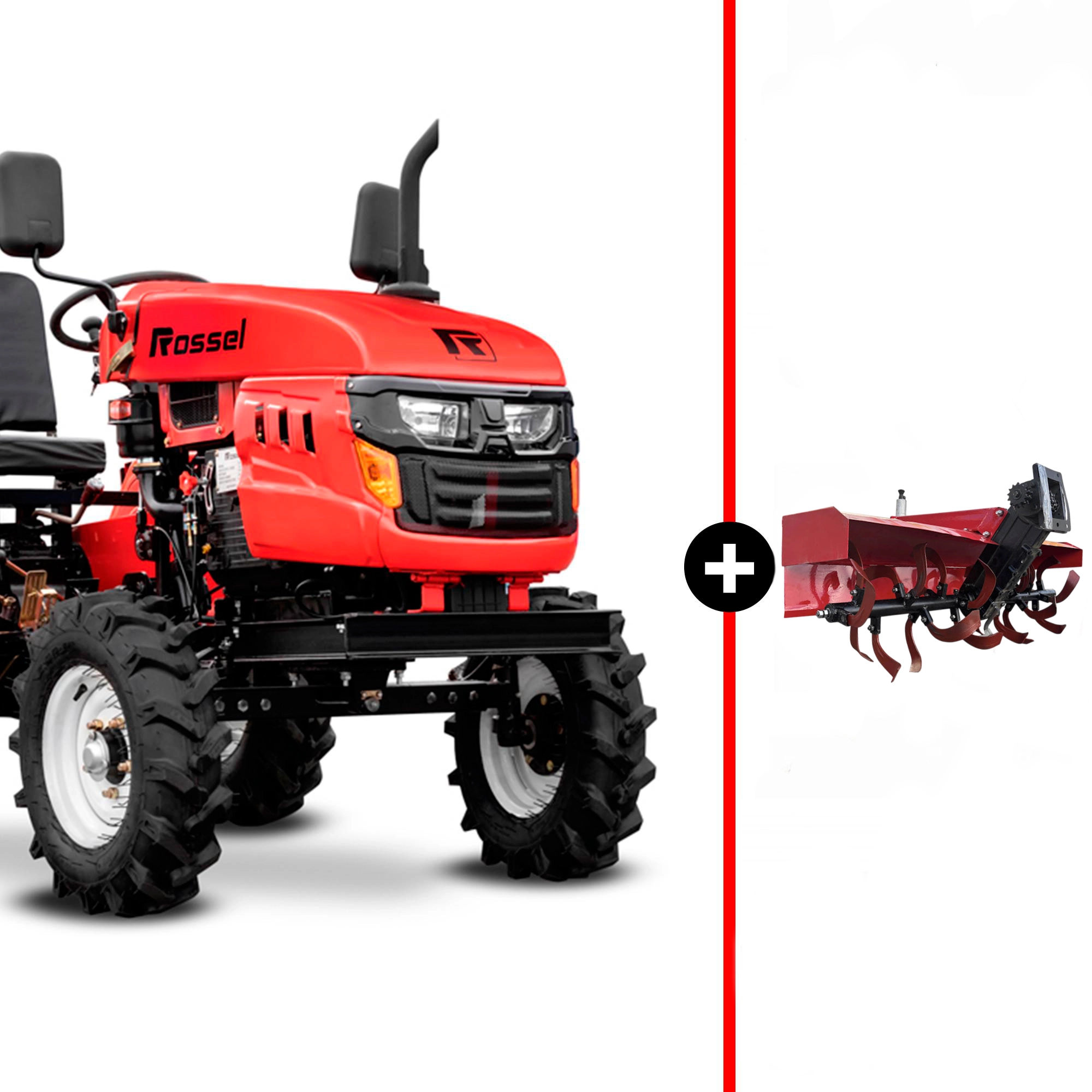 Минитрактор Rossel XT-184D + фреза FR для минитрактора (привод от цепи)