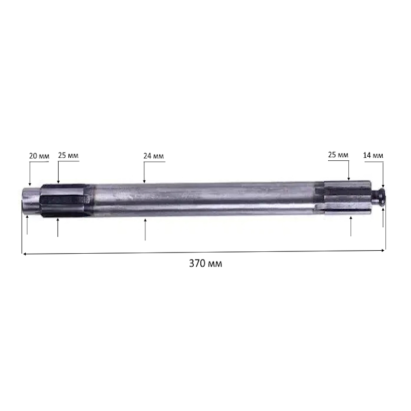 Вал корзины (муфты) сцепления L = 370 мм Z-6/6