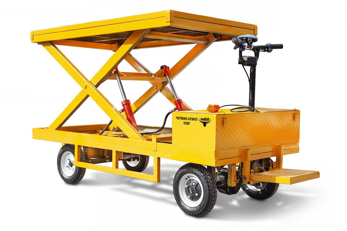 Платформенная тележка электрическая RuTrike ПЛИТА ЛИФТЕР 1800 с гидроподъёмником