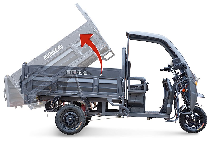 Грузовой электрический трицикл Rutrike D5 КАБИНА гидравлика 1500 72V1500W