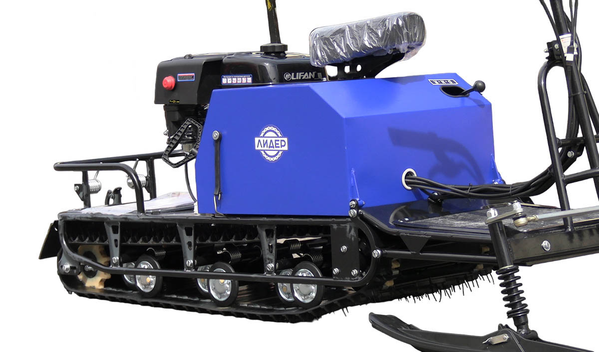 Мотобуксировщик с лыжным модулем 15 л.с., С РЕВЕРСОМ ЛИДЕР-3-3Т-15АП (3 тел.), АДАПТИВНАЯ ПОДВЕСКА