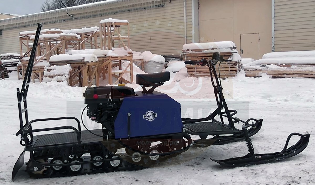 Мотобуксировщик с лыжным модулем 15 л.с., ЛИДЕР-2-3Т-15АП (3 тележки), АДАПТИВНАЯ ПОДВЕСКА