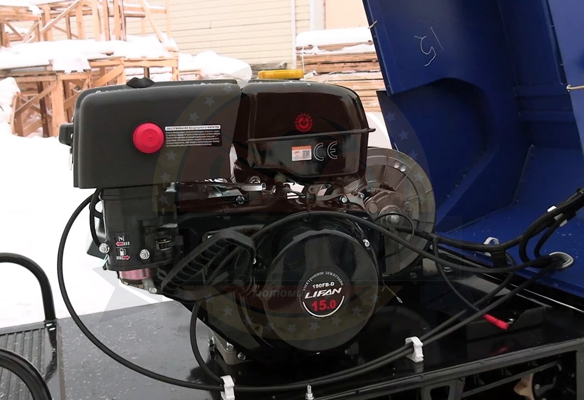 Мотобуксировщик с лыжным модулем 15 л.с., ЛИДЕР-2-3Т-15АП (3 тележки), АДАПТИВНАЯ ПОДВЕСКА