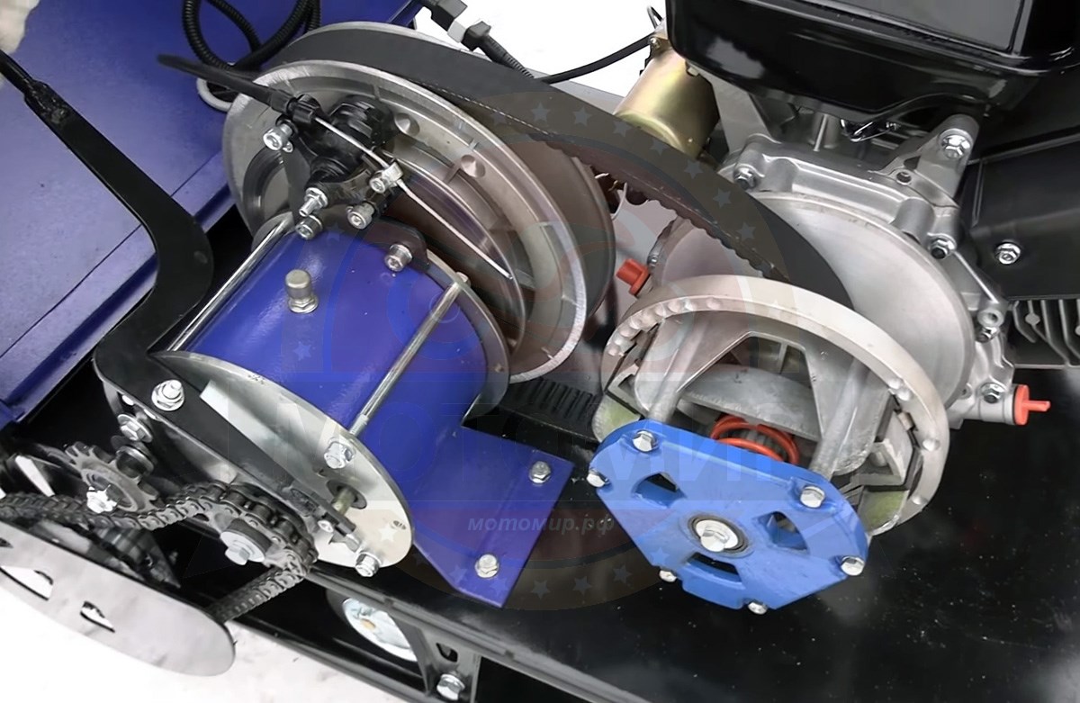 Мотобуксировщик с лыжным модулем 16 л.с., С РЕВЕРСОМ ЛИДЕР-3-3Т-16АП (3 тел.), АДАПТИВНАЯ ПОДВЕСКА