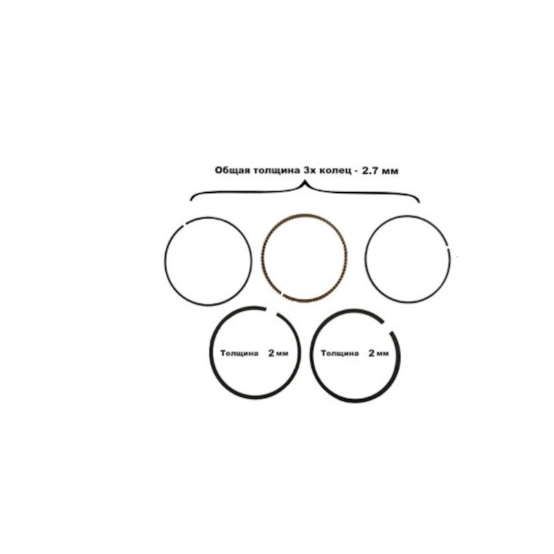 Кольца поршневые 192F-4(GX460), комплект